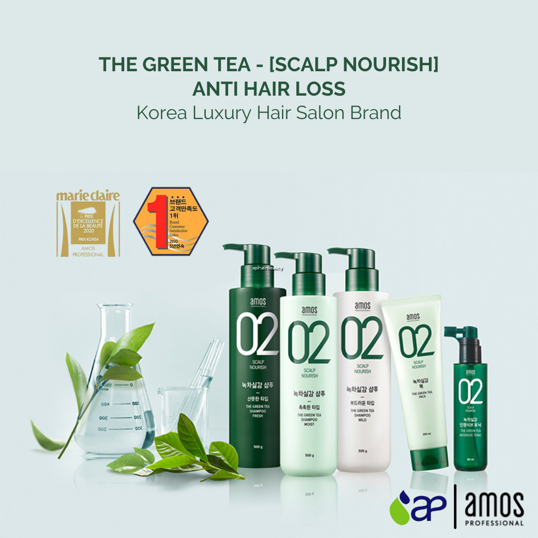 AMOS THE GREEN TEA SHAMPOO 500ML Anti Hair Loss
